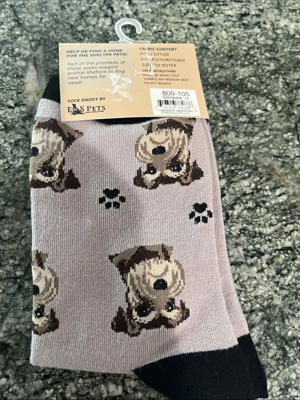 Sock Daddy Unisex Dog Pattern Crew Socks - grey